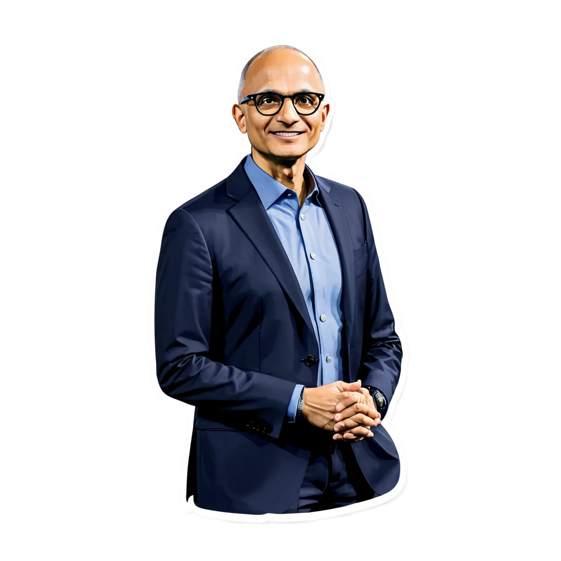 Satya Nadella with presentation slide, business sticker, Satya Nadella sticker