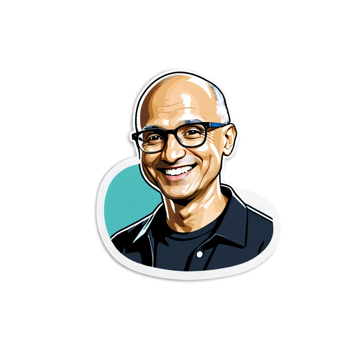 Satya Nadella smiling, business sticker, Satya Nadella sticker