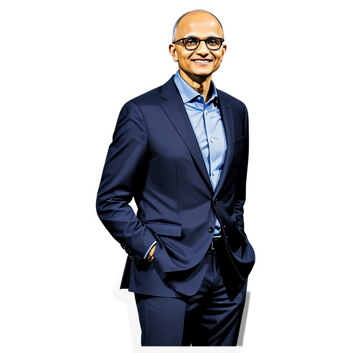 Satya Nadella on stage, business sticker, Satya Nadella sticker