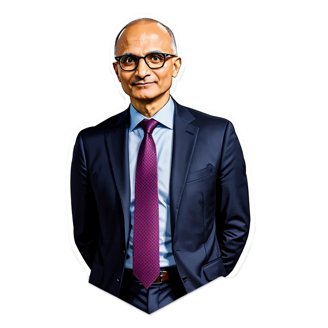 Satya Nadella wearing a tie, business sticker, Satya Nadella sticker