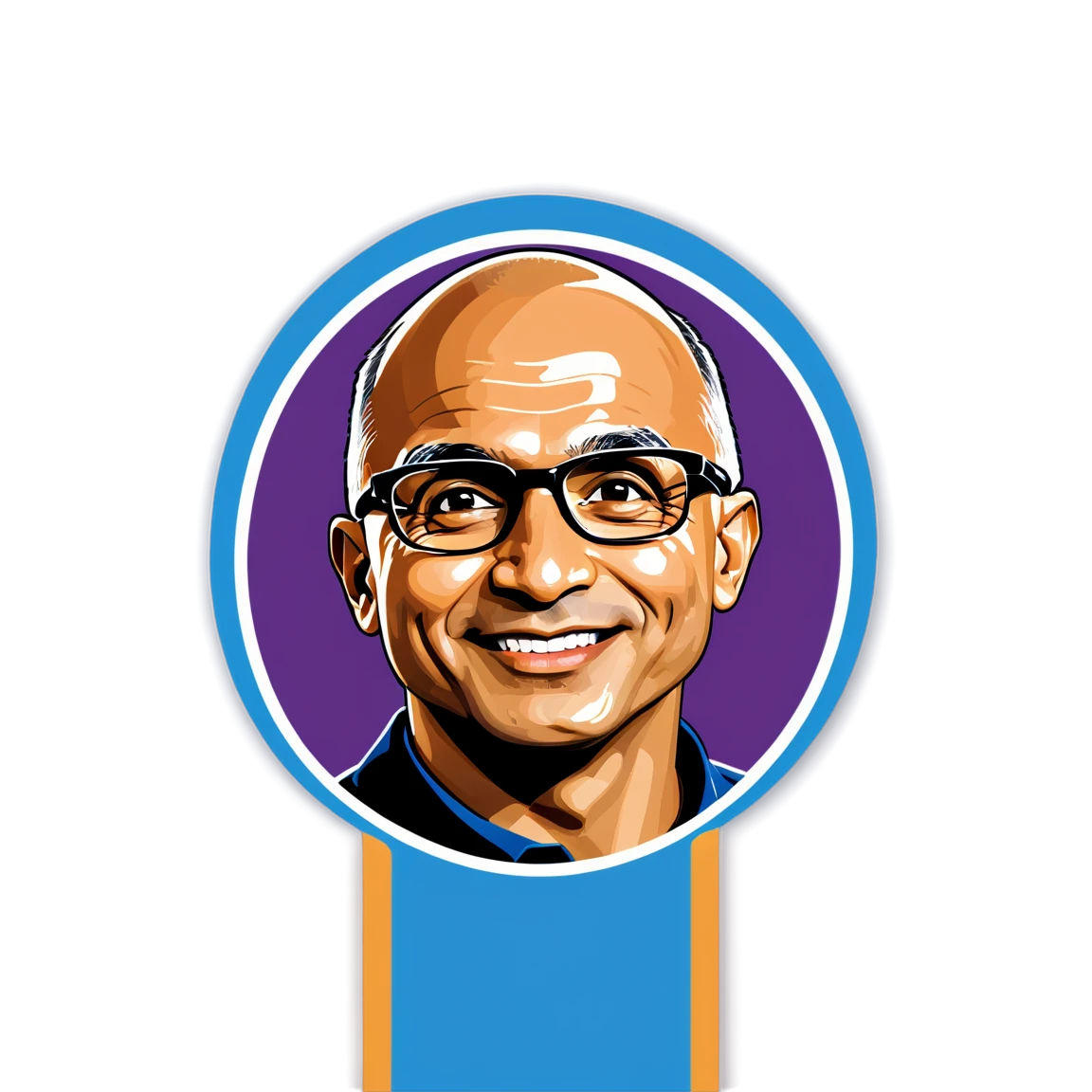 Satya Nadella with code background, business sticker, Satya Nadella sticker