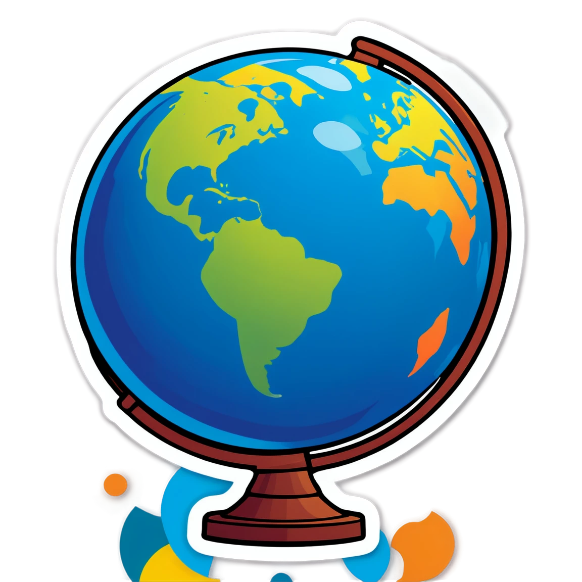 School sticker with a globe