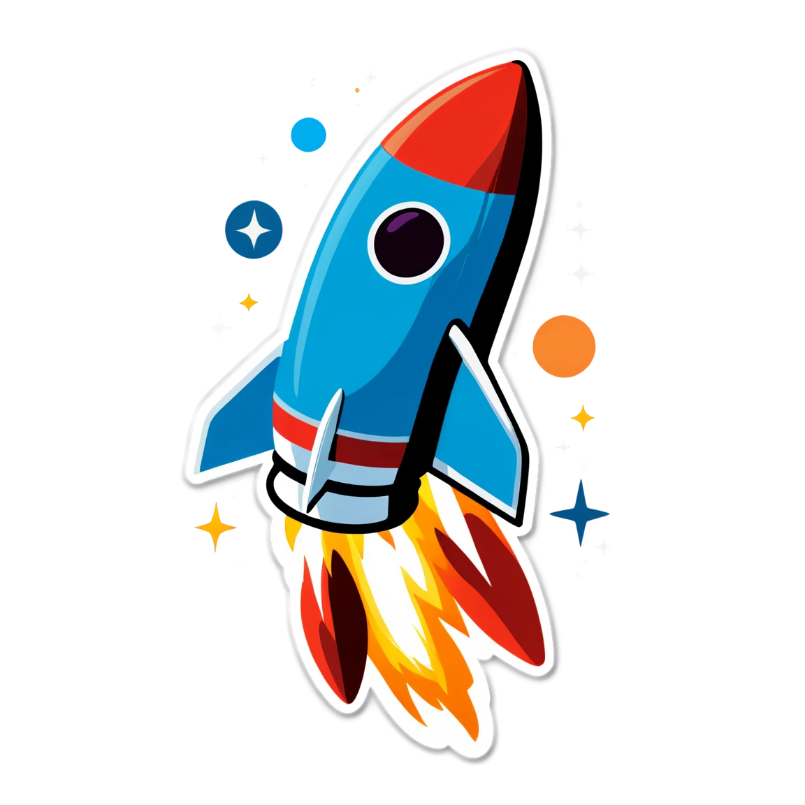 Rocket launch, science sticker