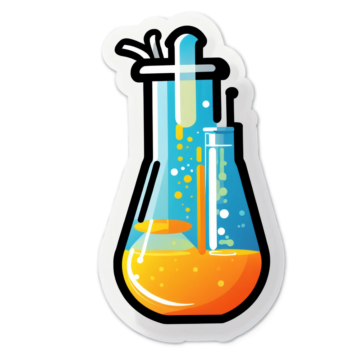 Lab equipment, science sticker