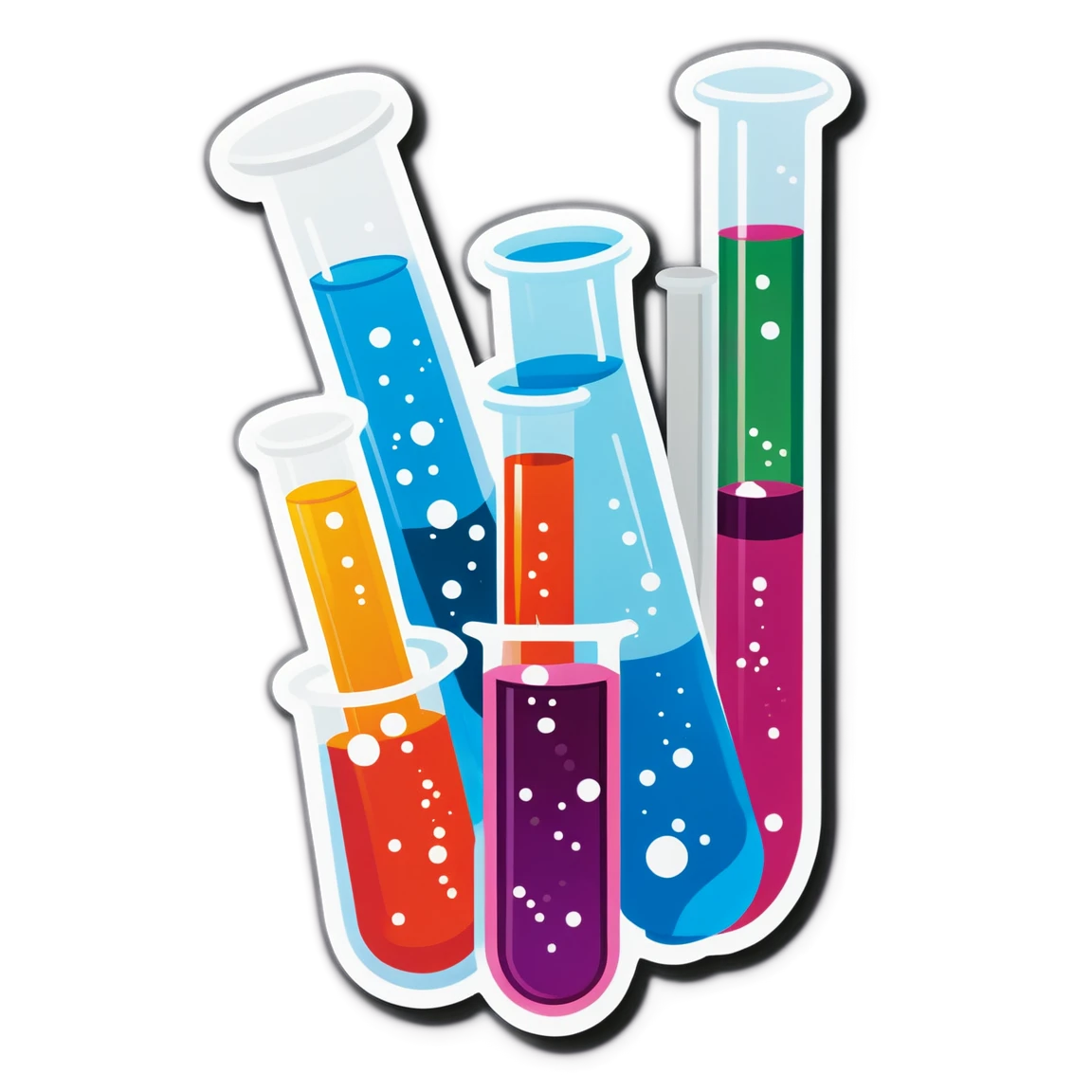 Chemistry test tubes, science sticker