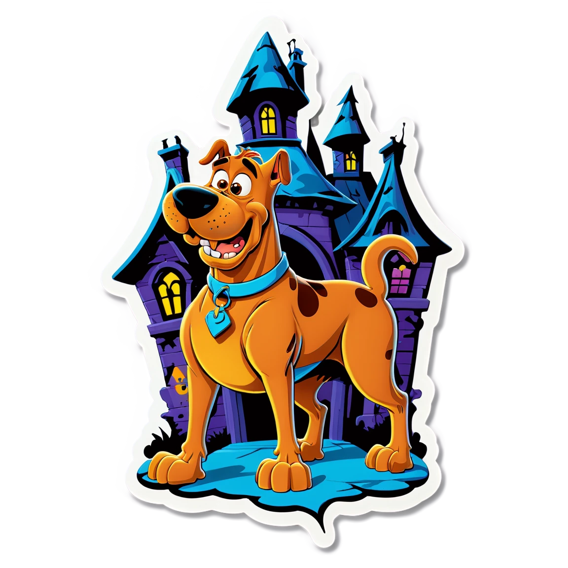 Scooby-Doo in a haunted house, Scooby-Doo sticker