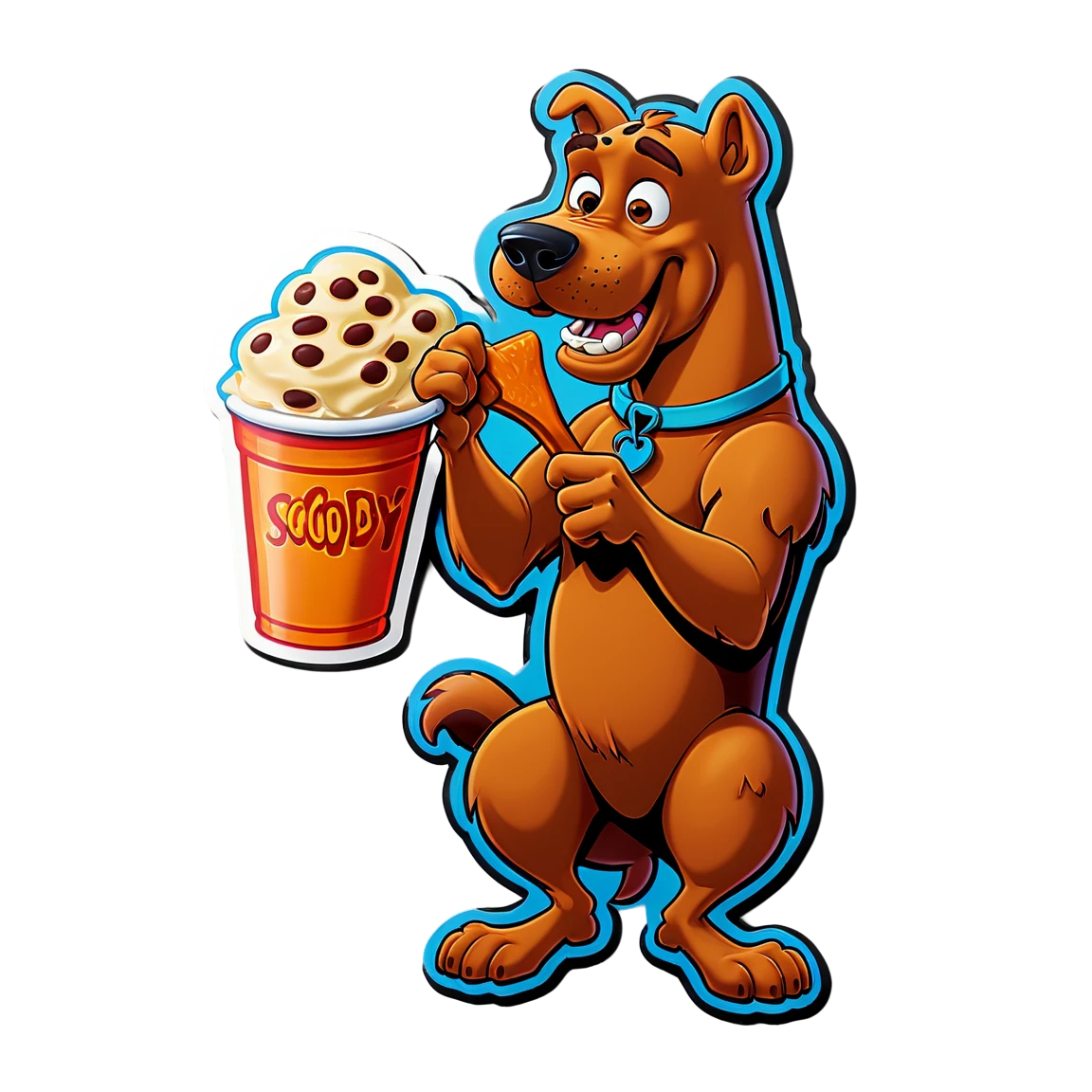 Scooby-Doo eating, Scooby-Doo sticker