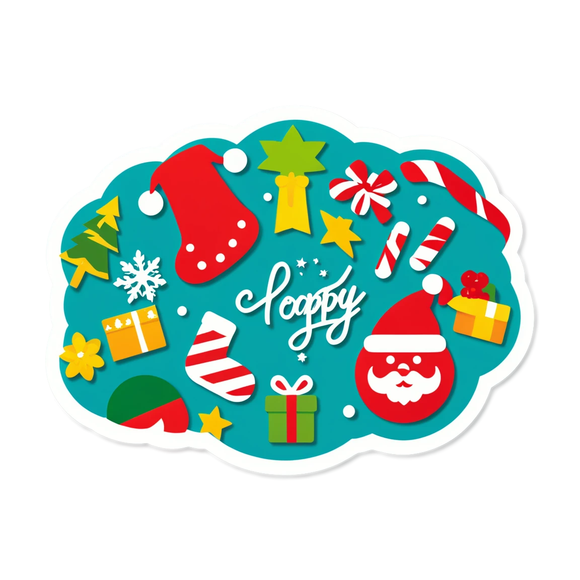 Holiday-themed scrapbook sticker