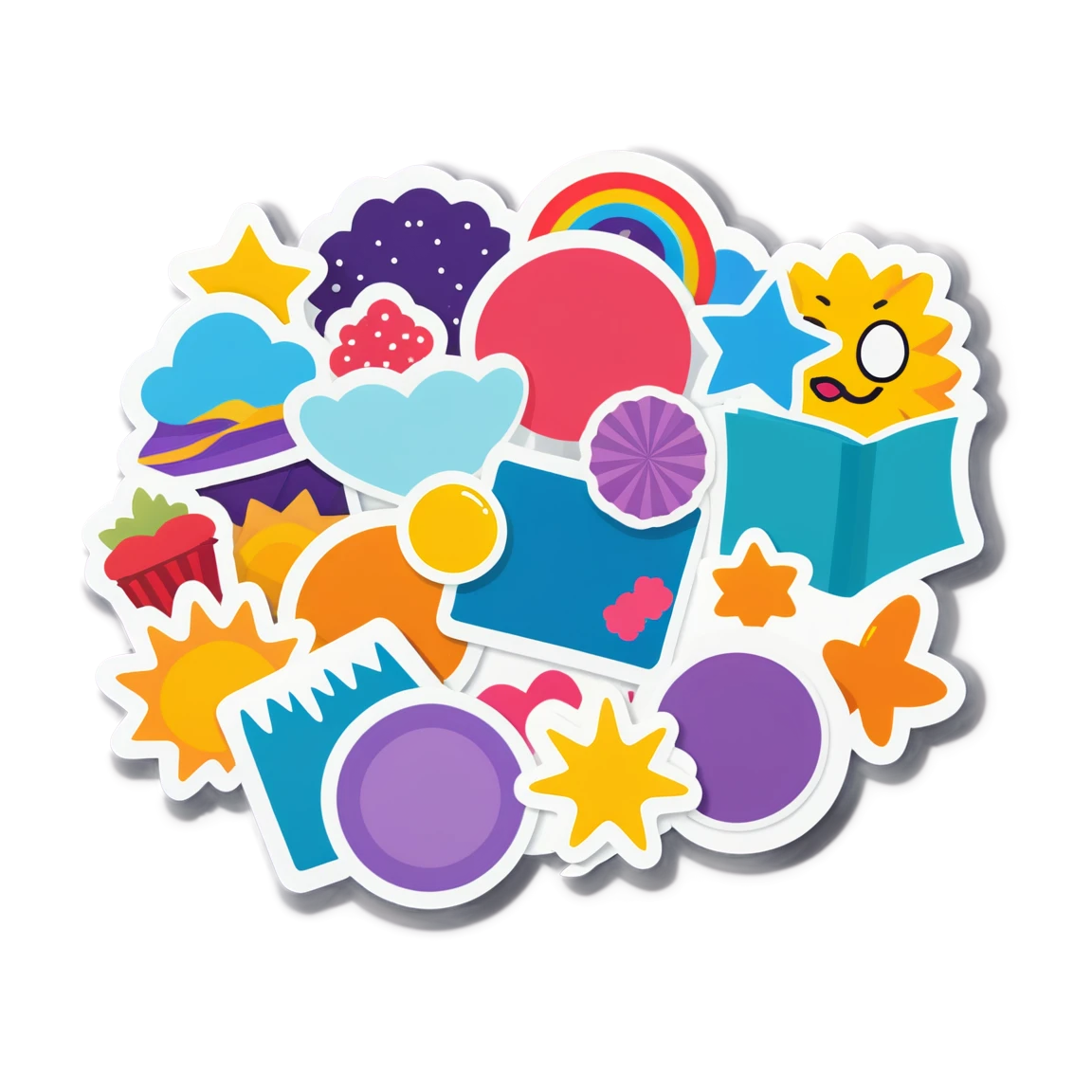 Cartoon-style scrapbook sticker