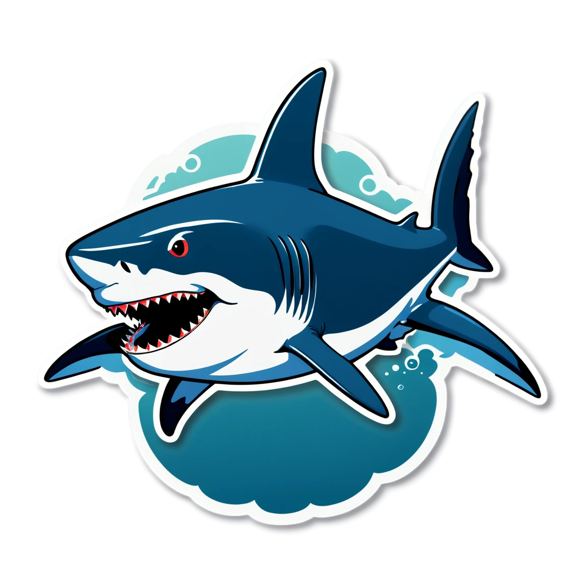 Shark in the ocean, shark sticker