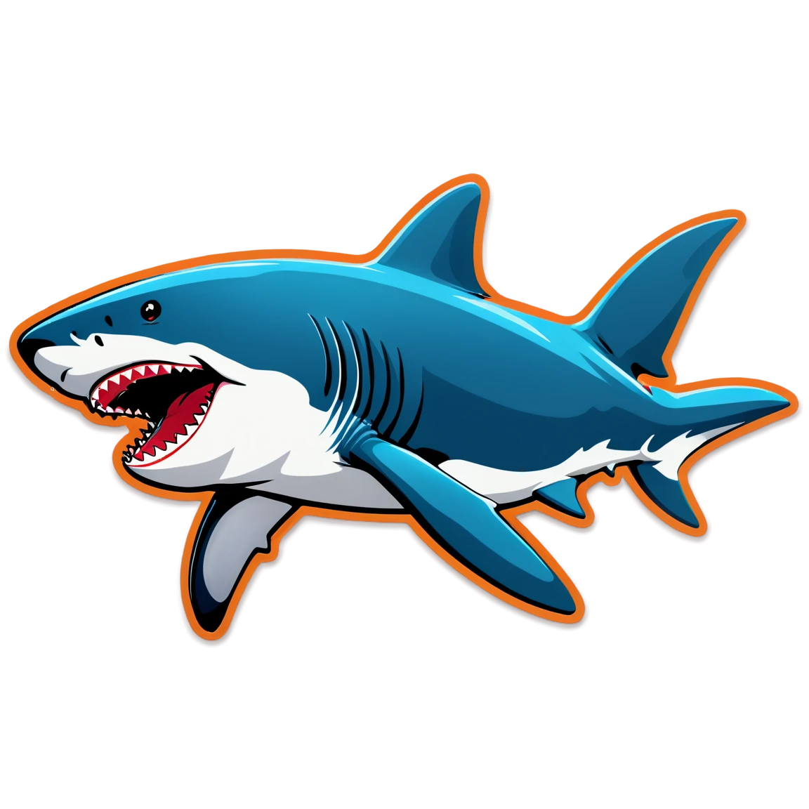 Majestic shark swimming, shark sticker