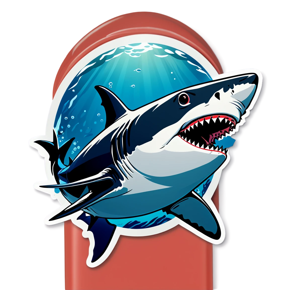 Shark underwater, shark sticker