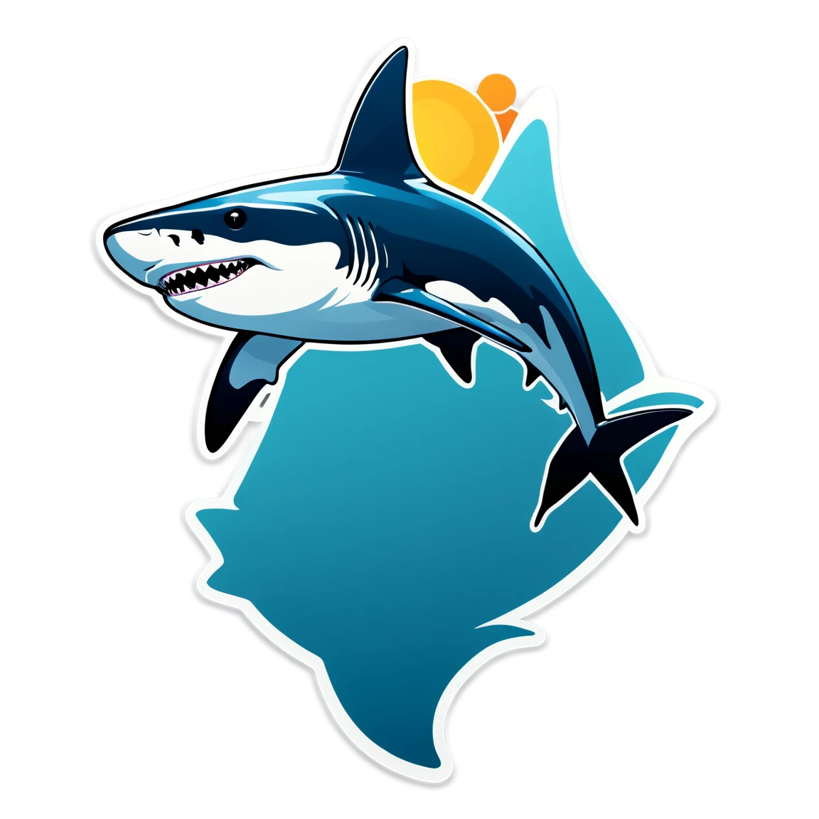 Hammerhead shark swimming, shark sticker