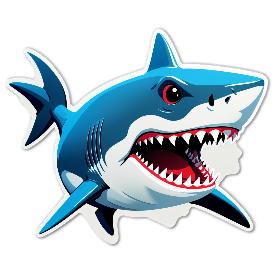 Shark with sharp teeth, shark sticker