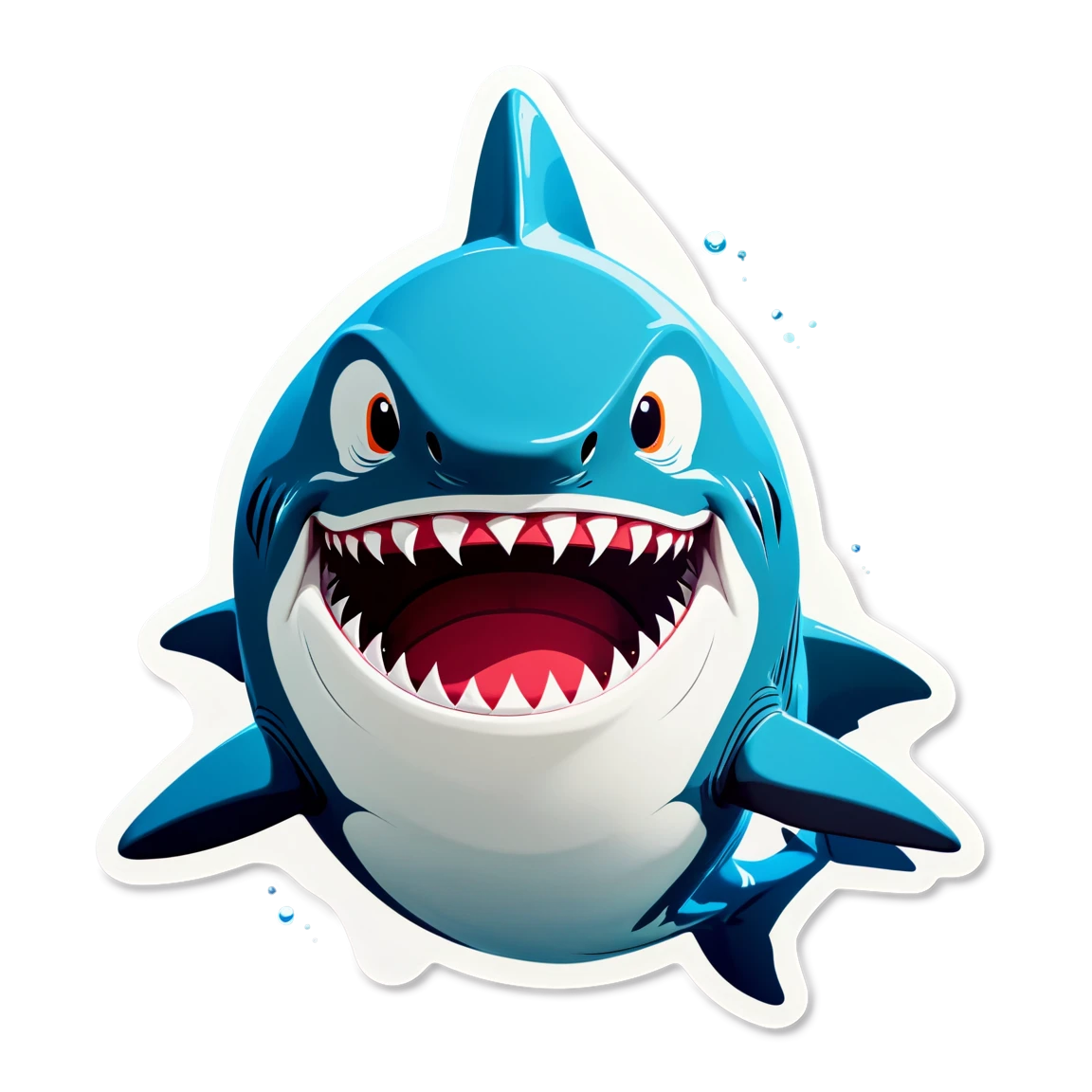 Smiling shark underwater, shark sticker