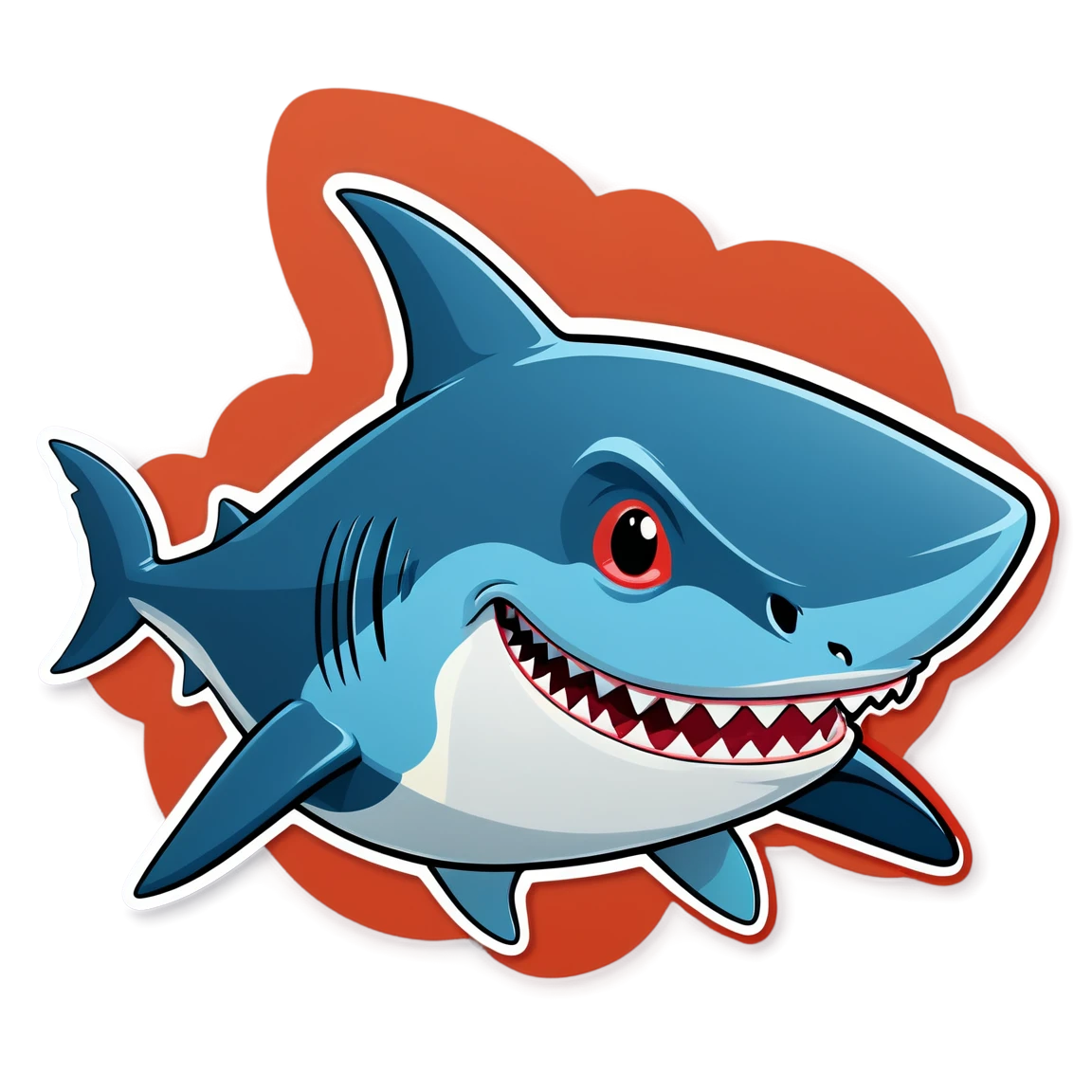 Cartoon shark, shark sticker