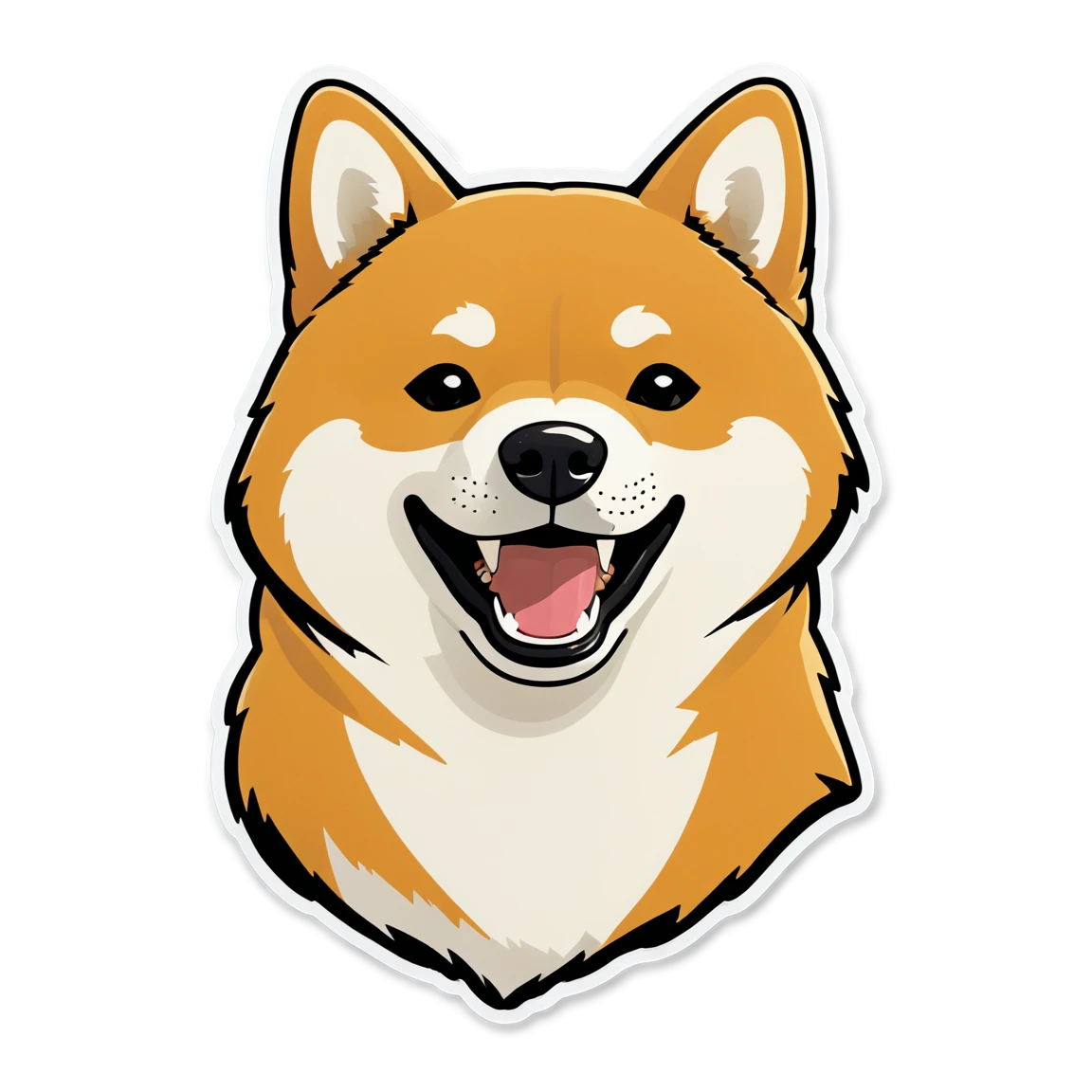 Shiba Inu smiling, dog sticker, Shiba Inu sticker