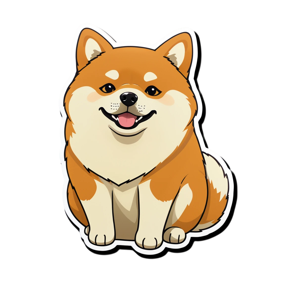 Shiba Inu sitting, dog sticker, Shiba Inu sticker