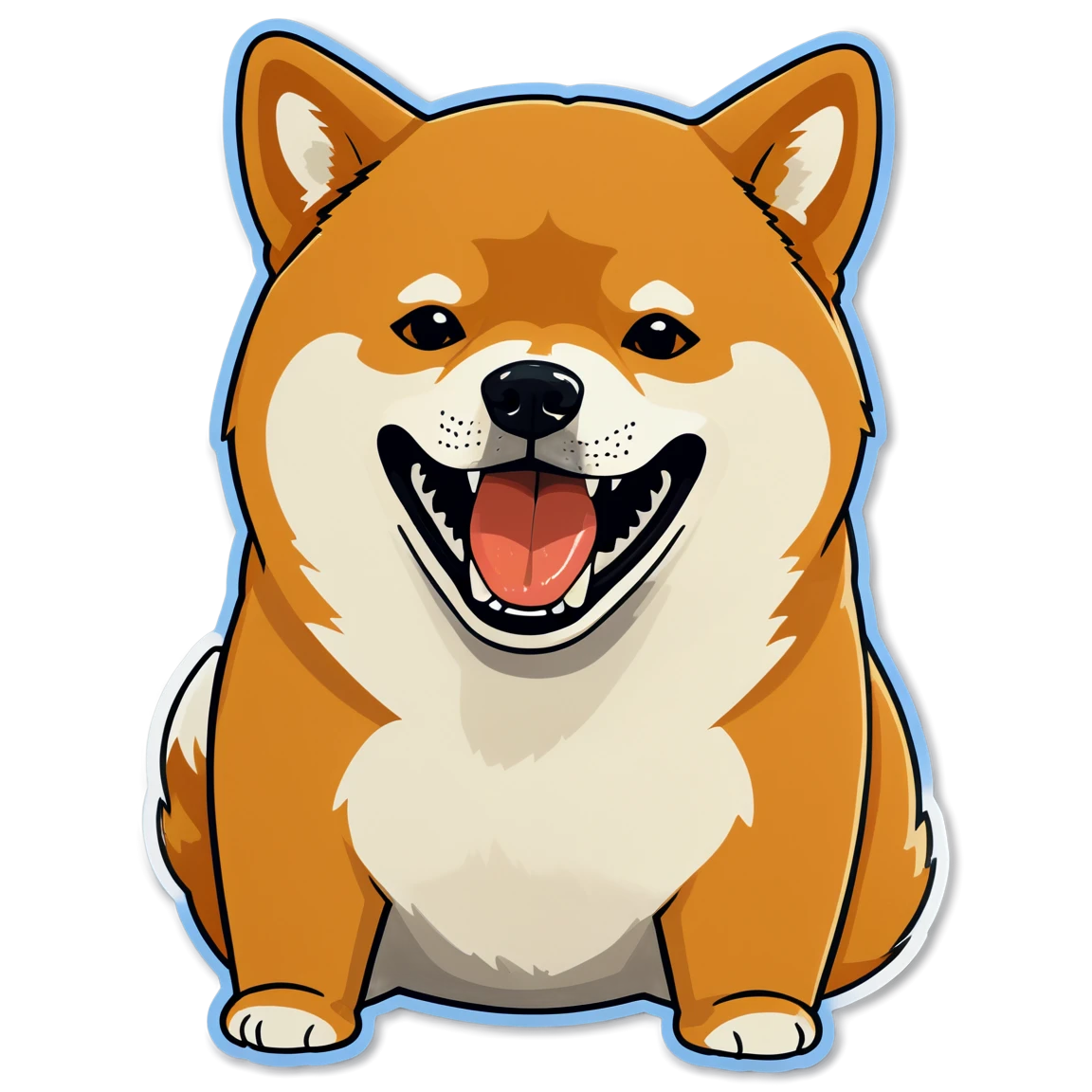 Shiba Inu eating, dog sticker, Shiba Inu sticker