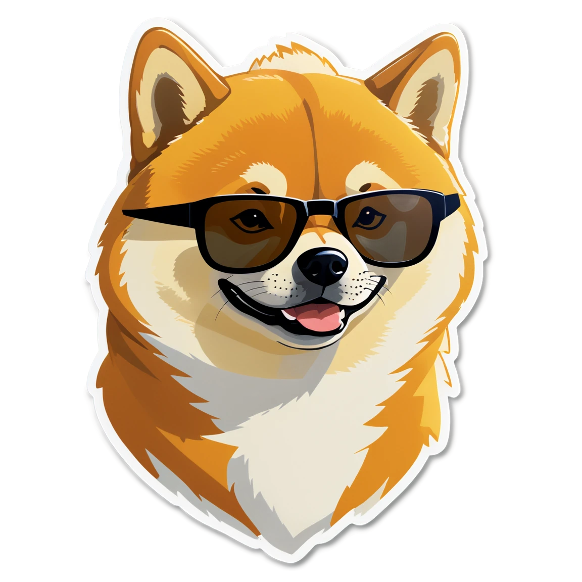 Shiba Inu with sunglasses, dog sticker, Shiba Inu sticker