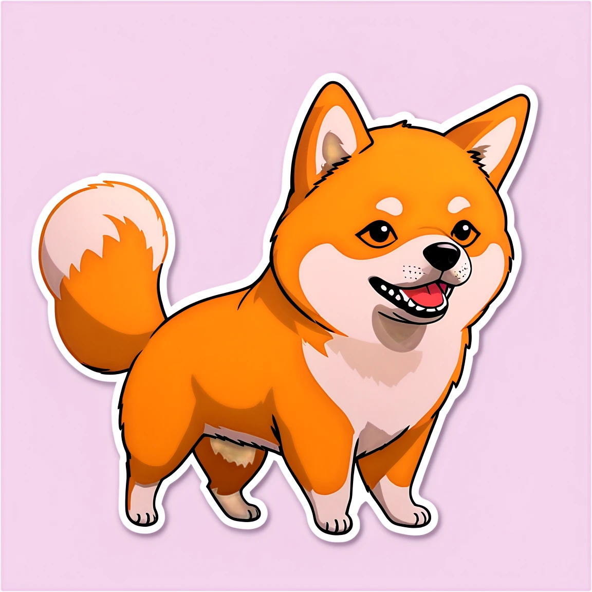 Shiba Inu wagging tail, dog sticker, Shiba Inu sticker