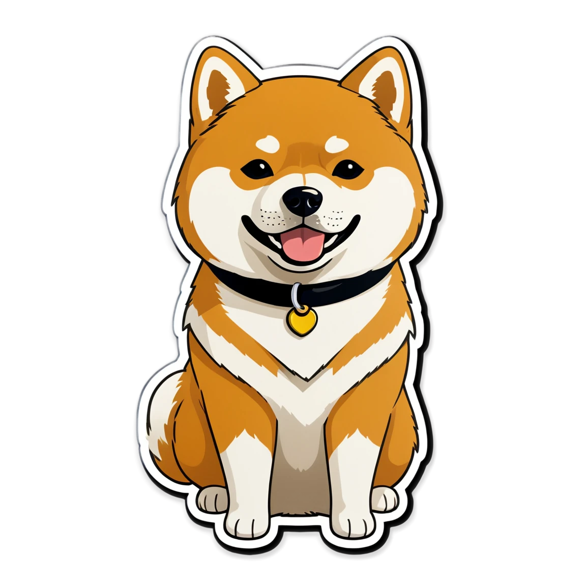 Shiba Inu wearing collar, dog sticker, Shiba Inu sticker