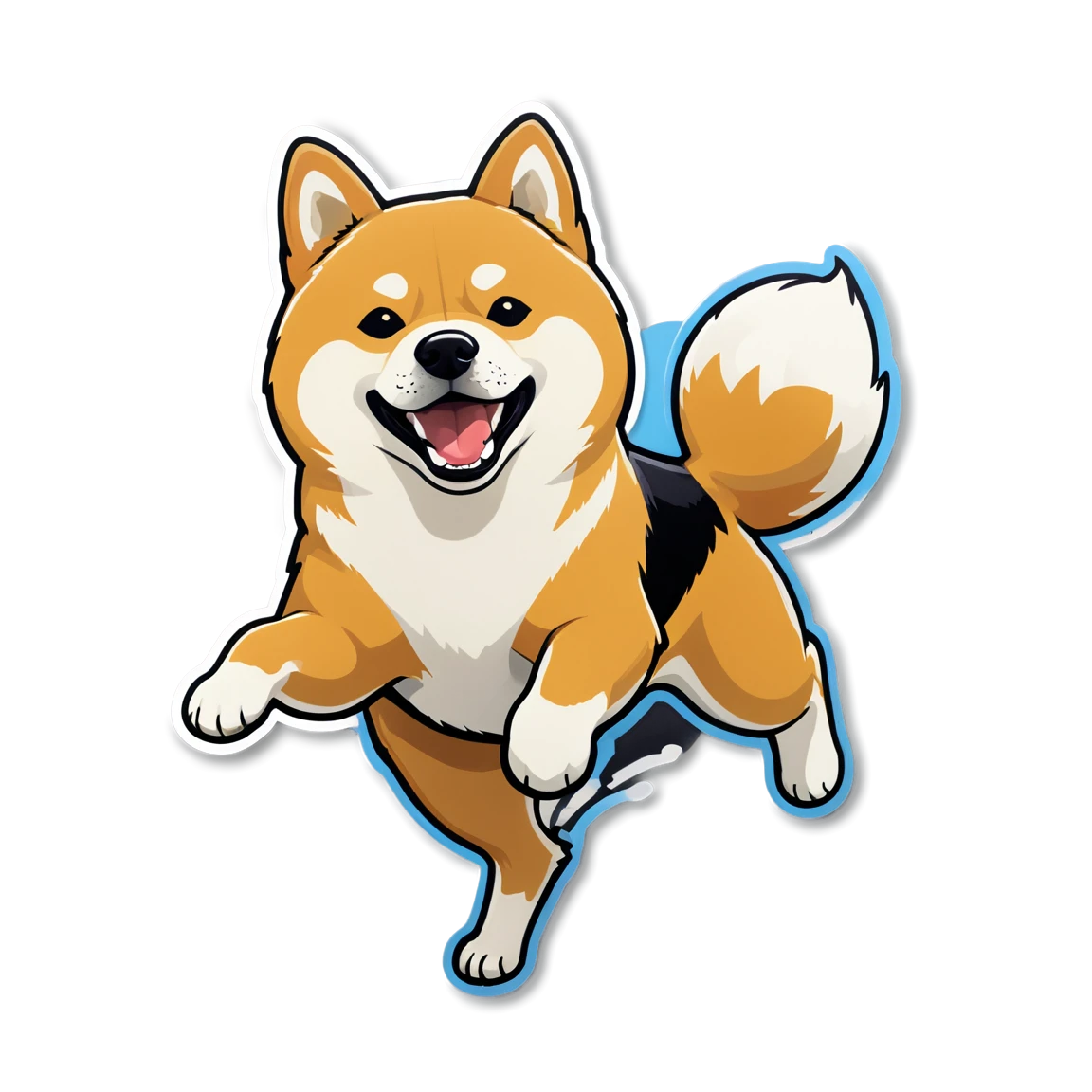 Shiba Inu running, dog sticker, Shiba Inu sticker