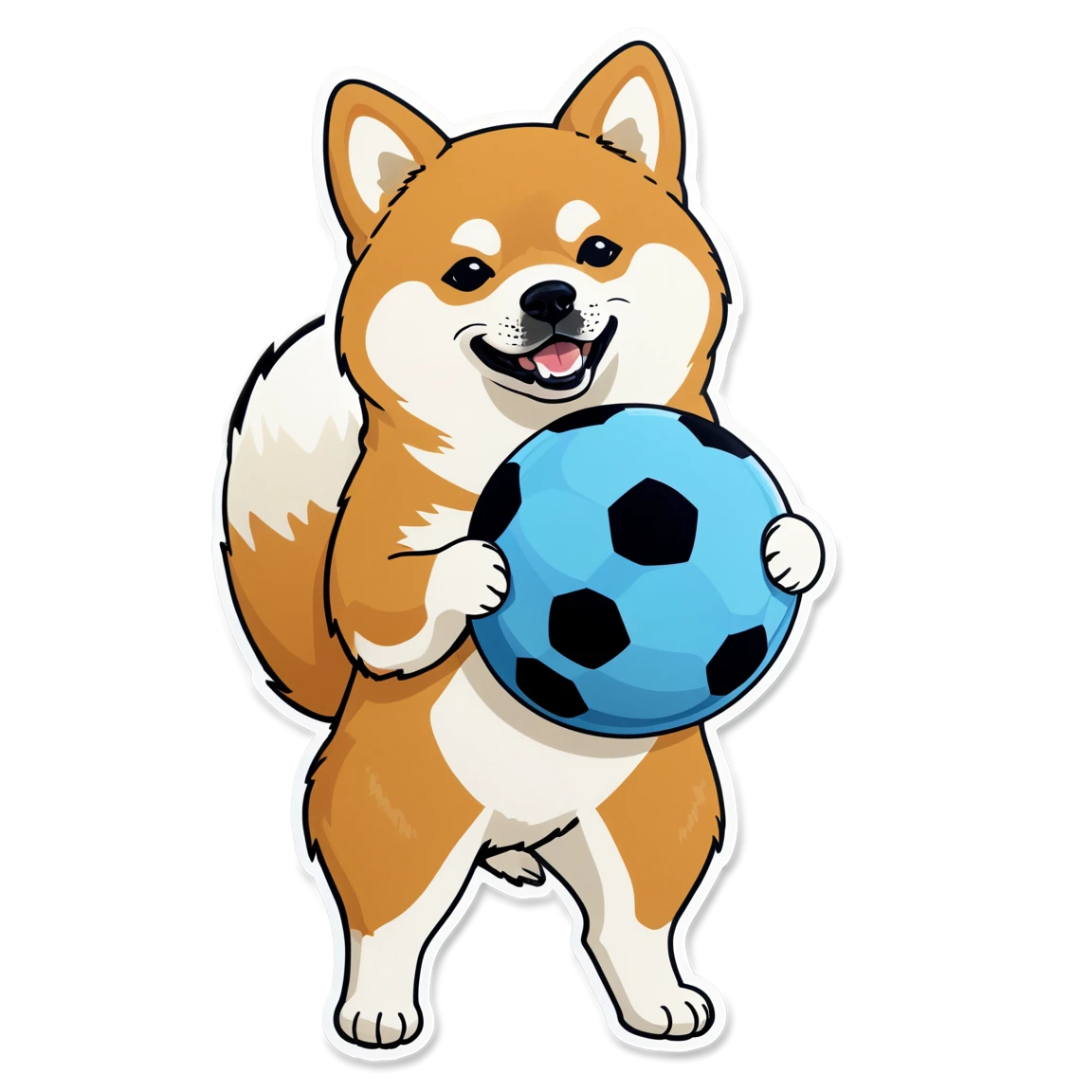 Shiba Inu with a ball, dog sticker, Shiba Inu sticker