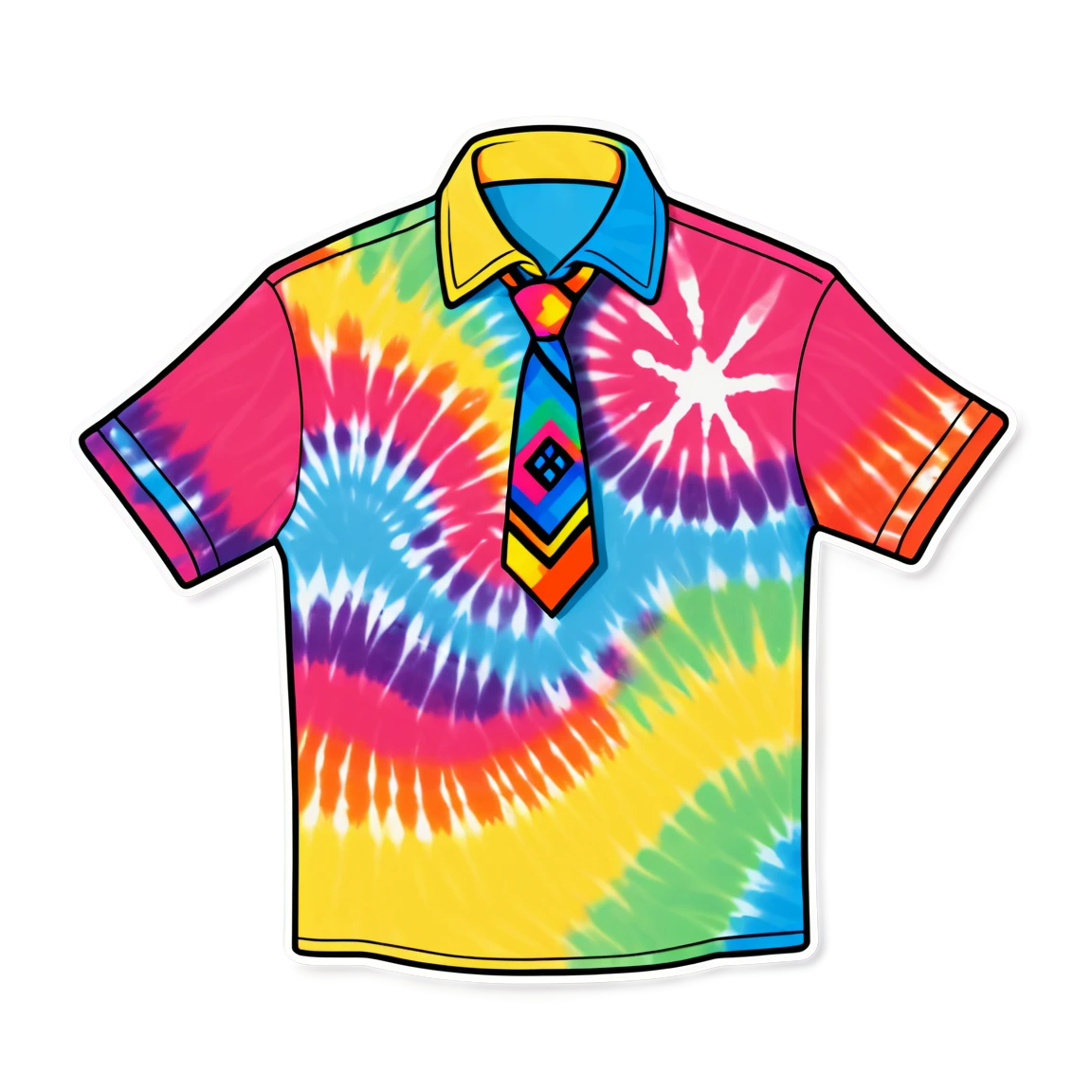 Tie-dye shirt, shirt sticker