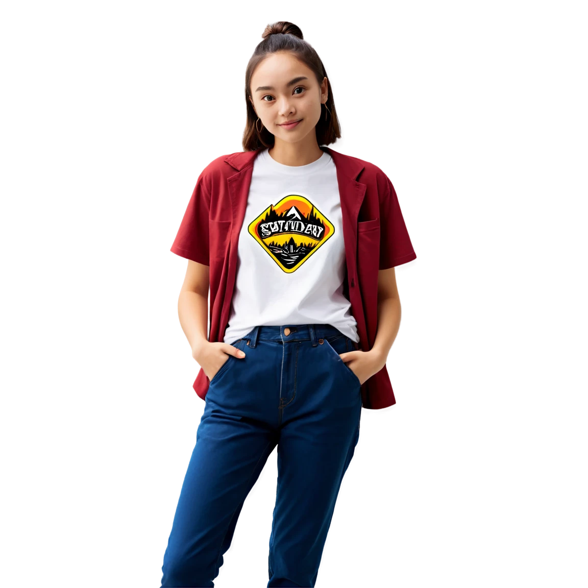 Graphic tee, shirt sticker