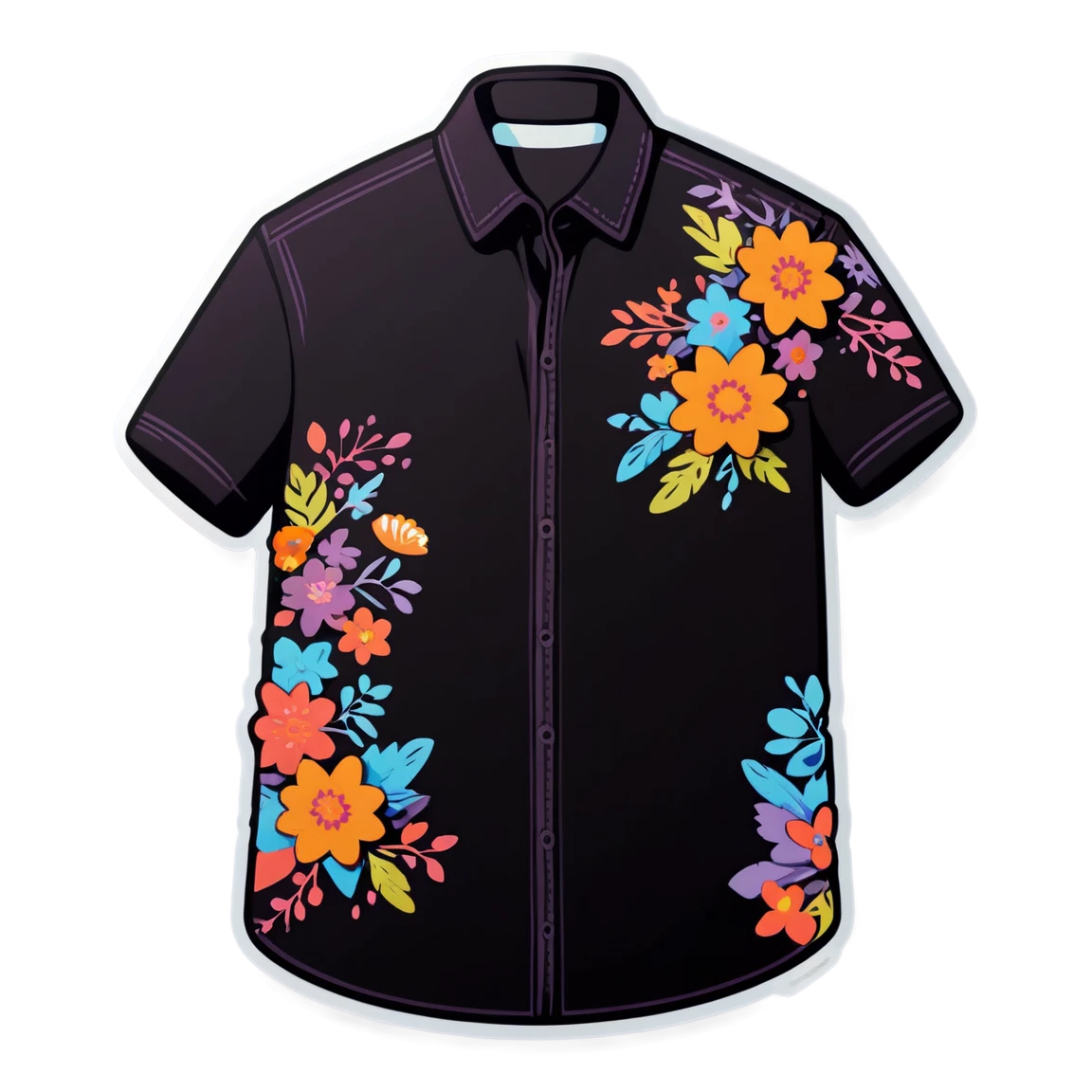 Floral shirt, shirt sticker