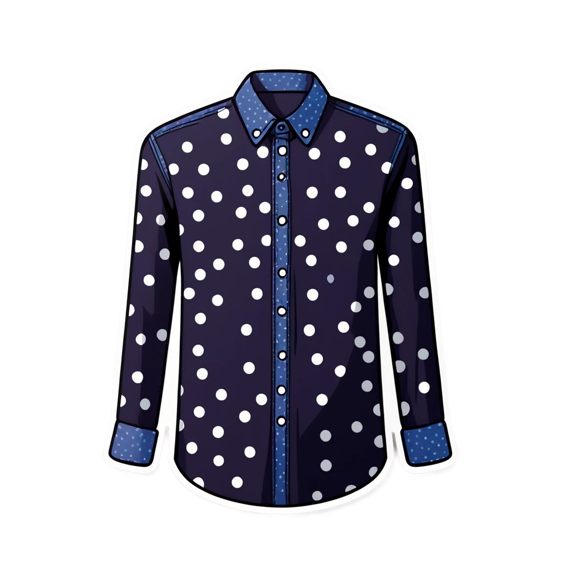 Polka dot shirt, shirt sticker