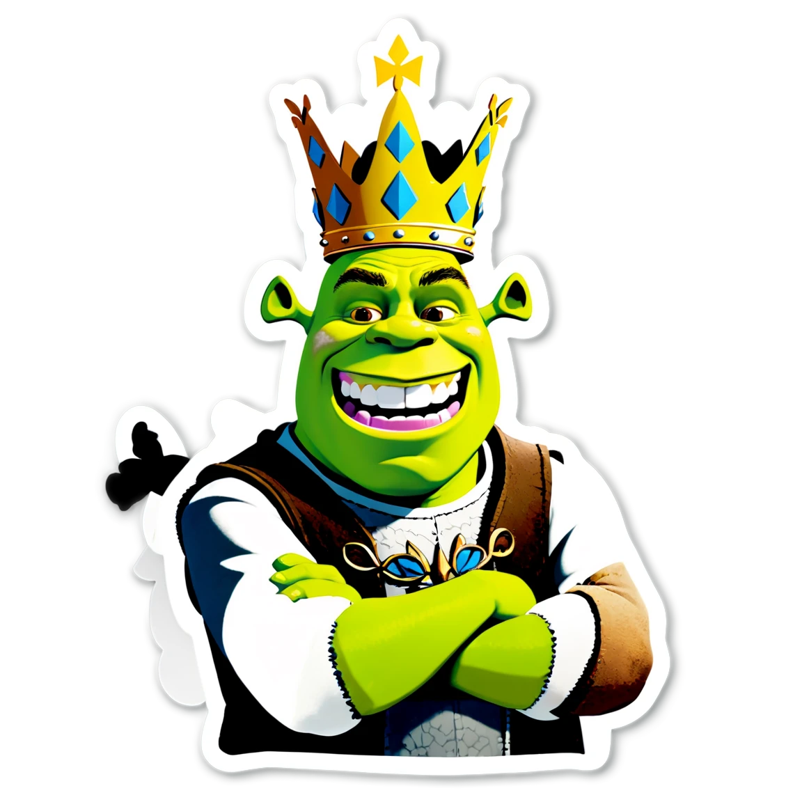 Shrek wearing a crown, Shrek sticker