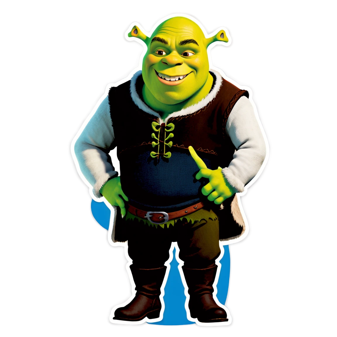 Shrek with Puss in Boots, Shrek sticker