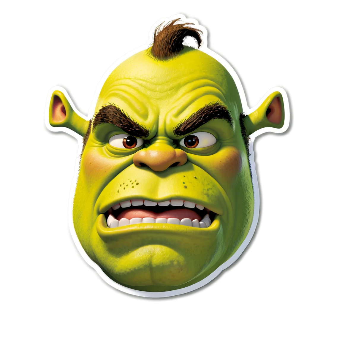 Shrek angry face, Shrek sticker