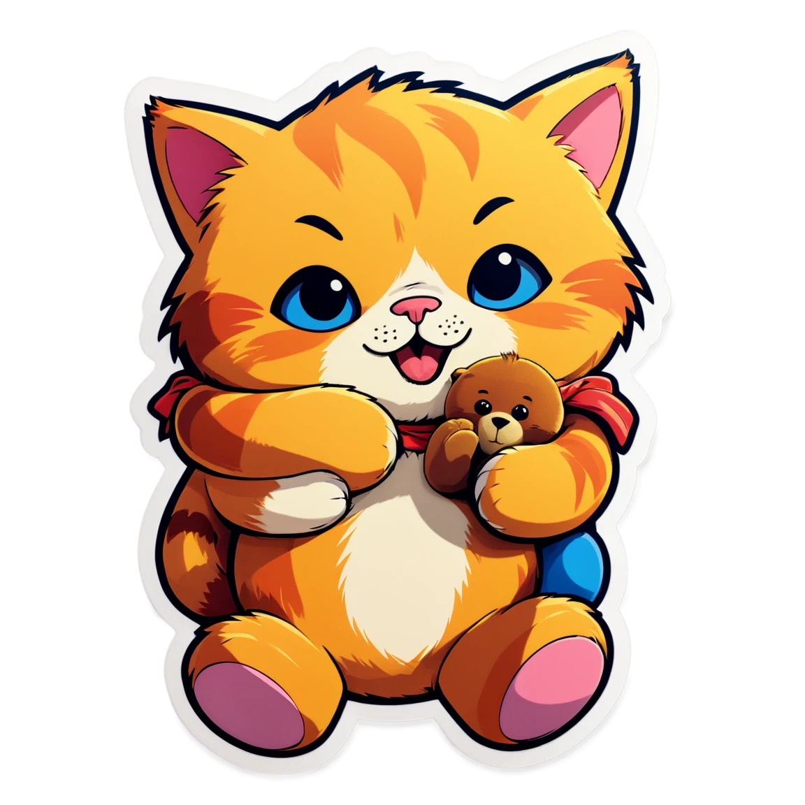 Cute garfield cat, silly cat sticker