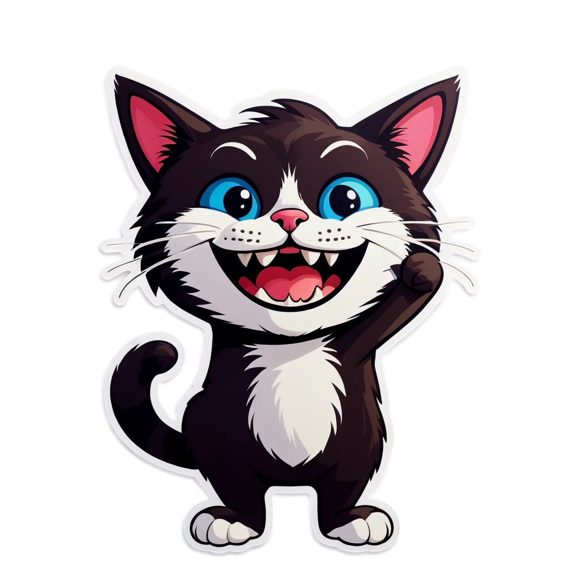 Smiling cat, silly cat sticker