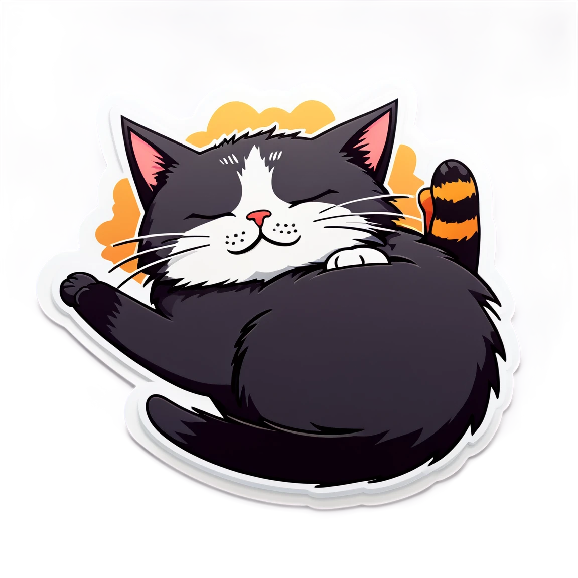 Sleeping cat, silly cat sticker