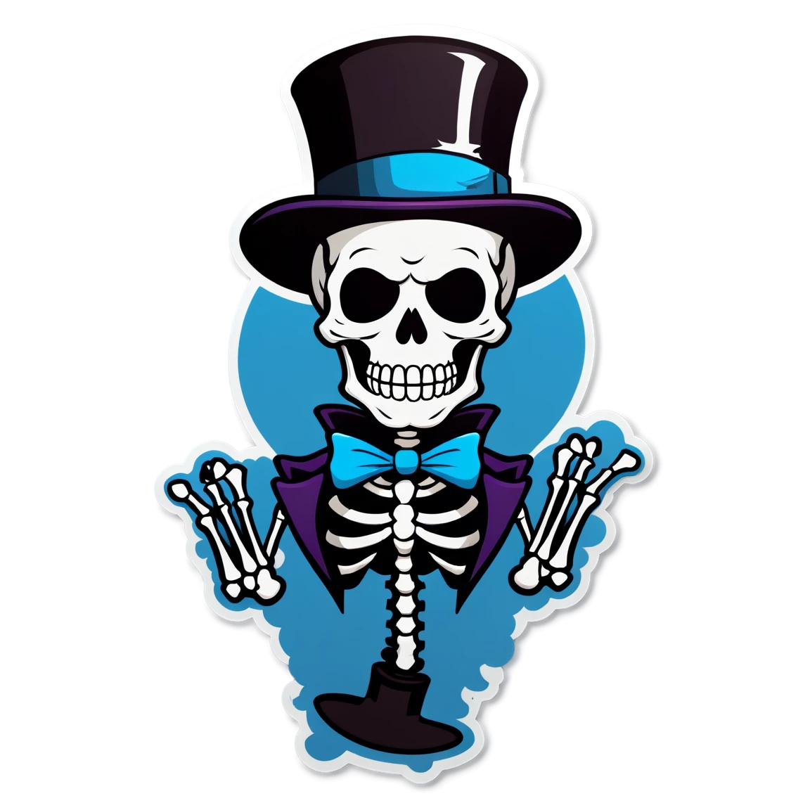 Skeleton with top hat, skeleton sticker