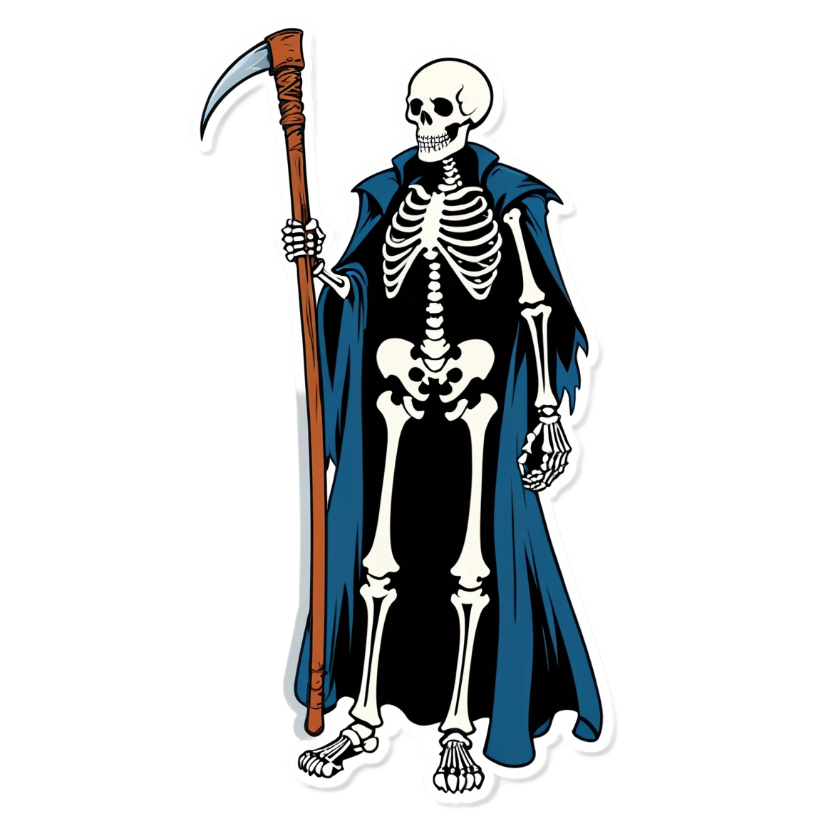 Skeleton holding scythe, skeleton sticker