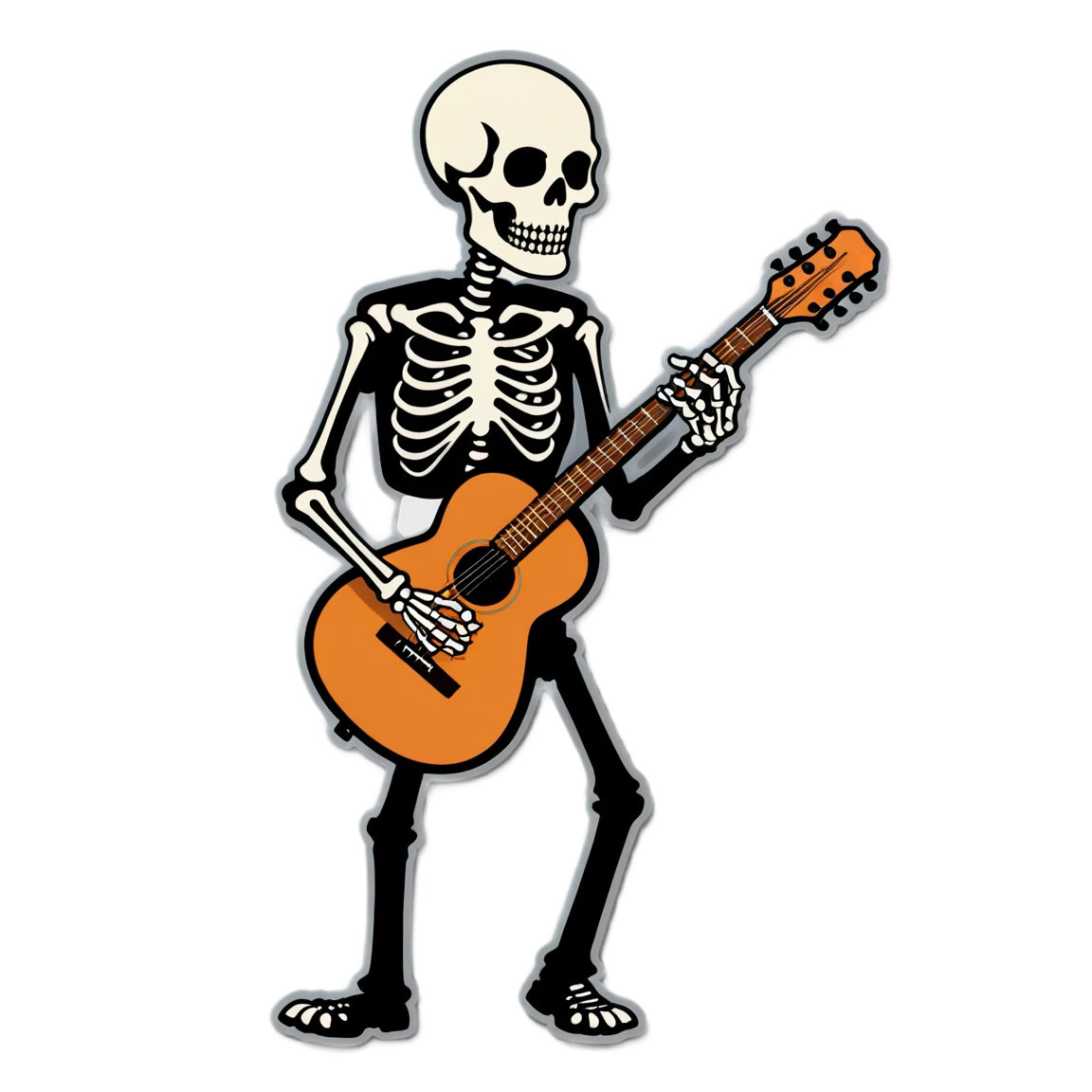 Skeleton playing guitar, skeleton sticker