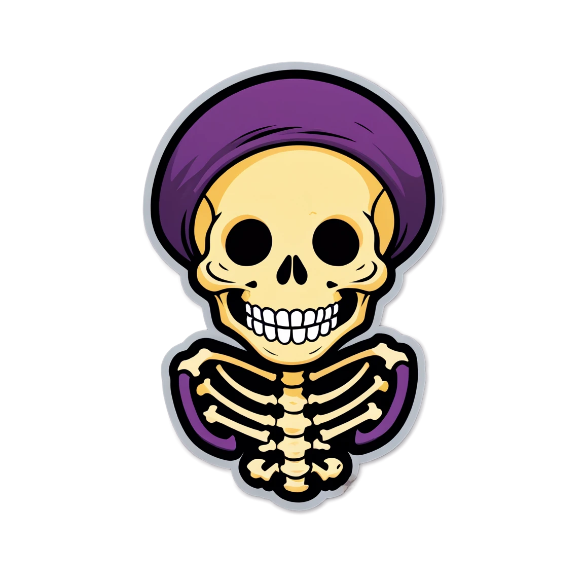 Skeleton smiling, skeleton sticker