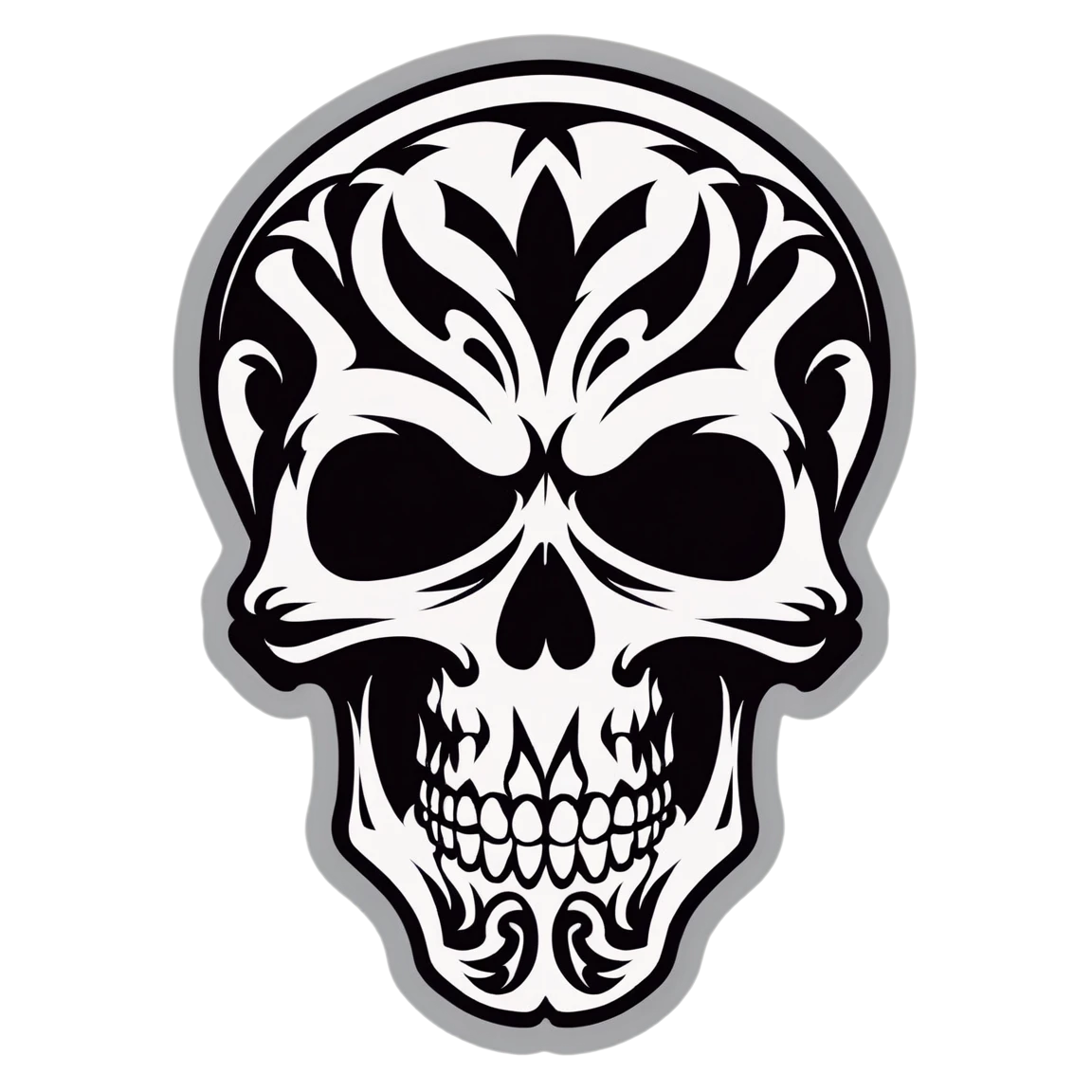 Tribal skull sticker