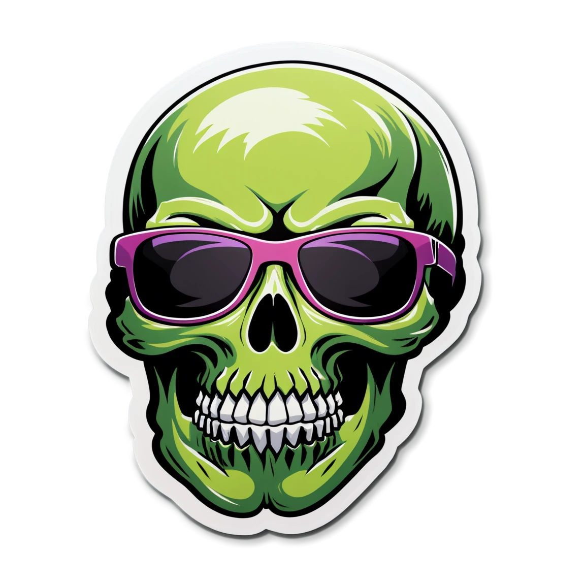 Skull with sunglasses sticker