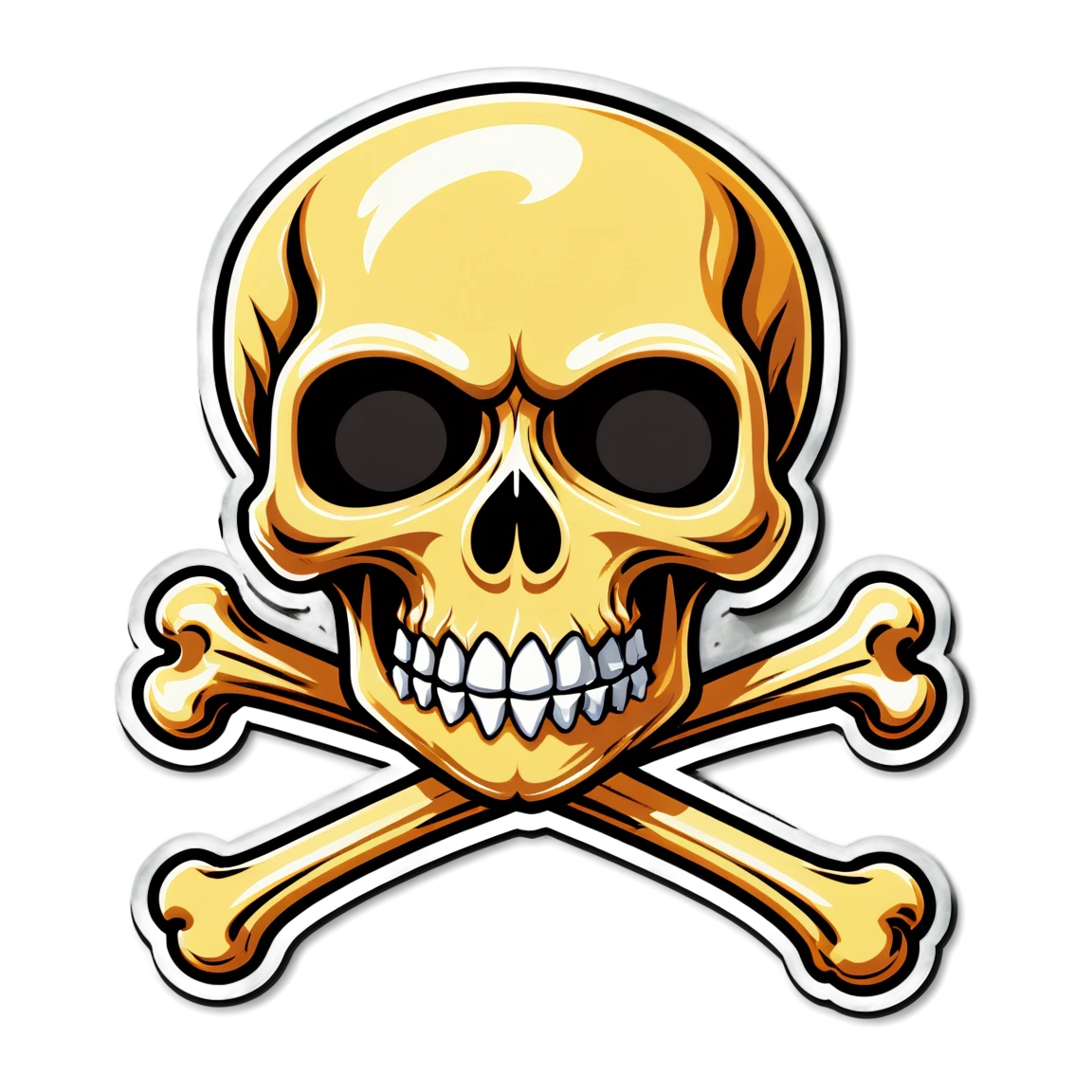 Crossbones skull sticker