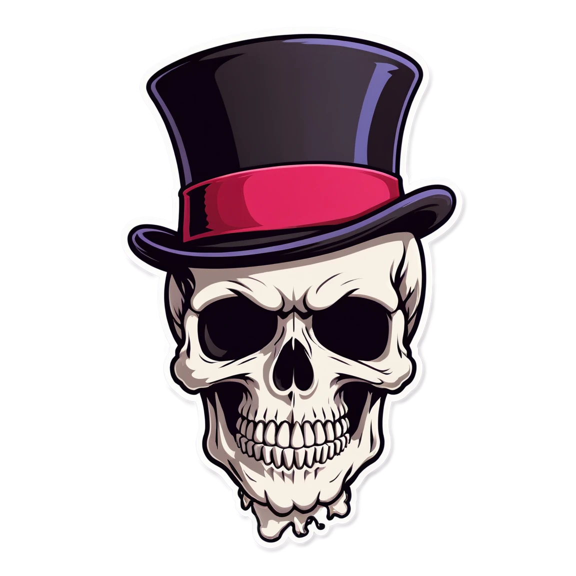 Skull with top hat sticker