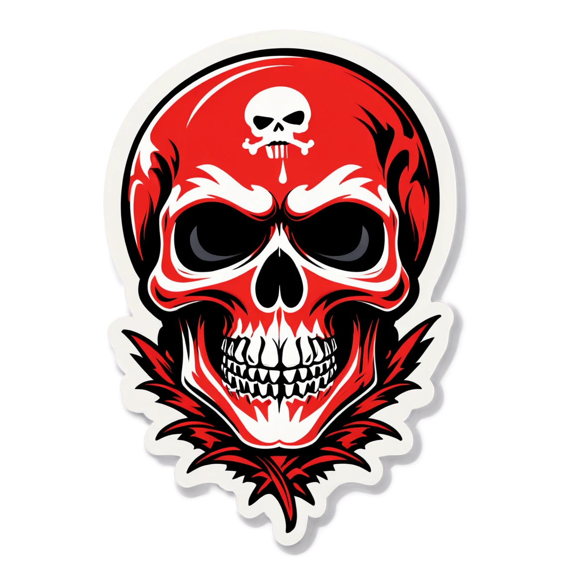 Biker skull sticker