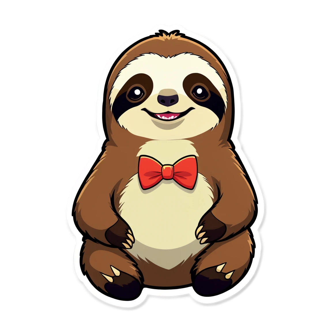 Sloth wearing a bow tie, sloth sticker