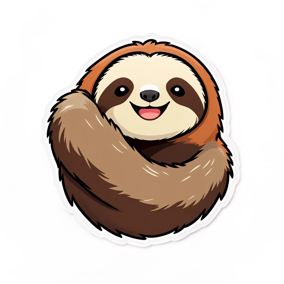 Smiling sloth, sloth sticker