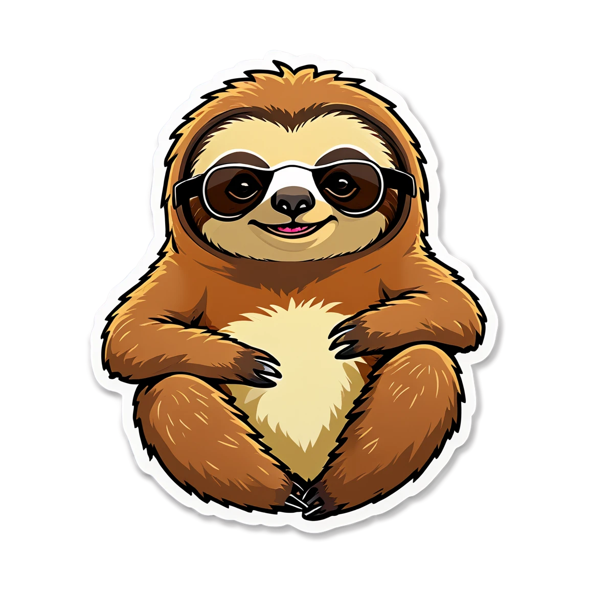 Sloth with sunglasses, sloth sticker